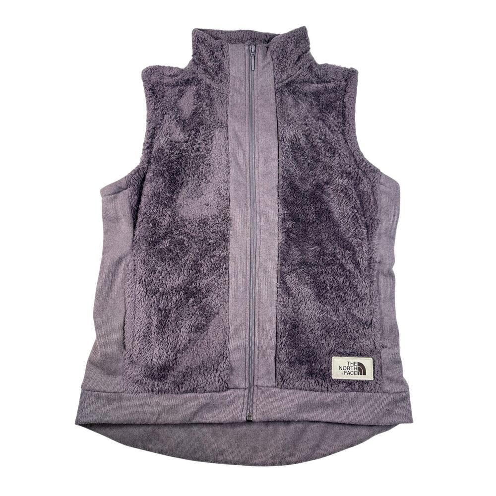 The North Face Women’s L Gray High Pile Furry Fleece Vest Full Zip Cozy